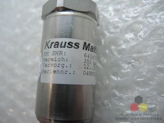 Pressure sensor, Krauss Maffei No. 6454781, 0-350 bar, used spare 