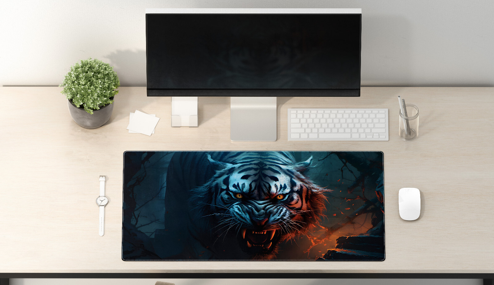 Gaming Mouse Pad Mad Tiger Gaming Desk Mat- Large Desk Pad- Gift for Gamers-image