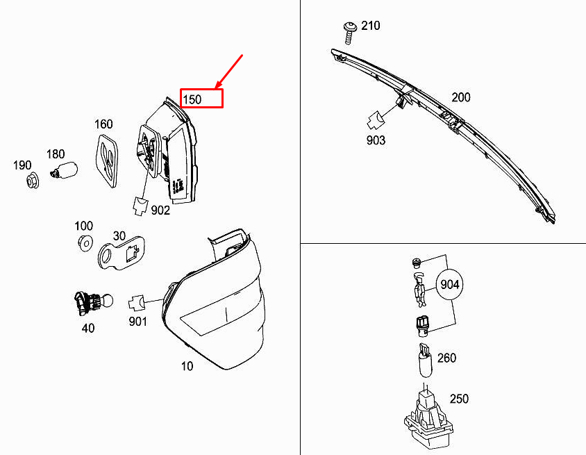 Neu MERCEDES-BENZ E W212 Heckklappe Rücklicht hinten links A2129062503 Original