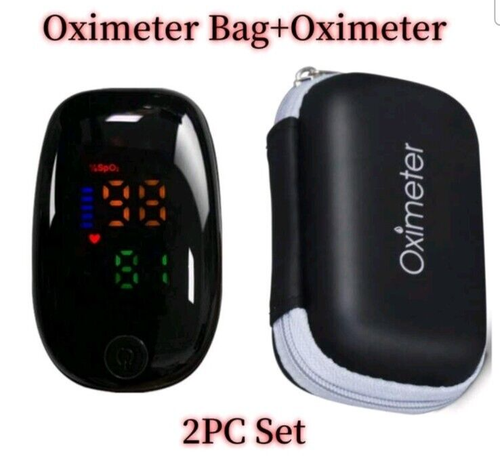 Black Finger Pulse Oximeter Blood Oxygen Sensor Monitor Heart Rate New - Picture 2 of 2
