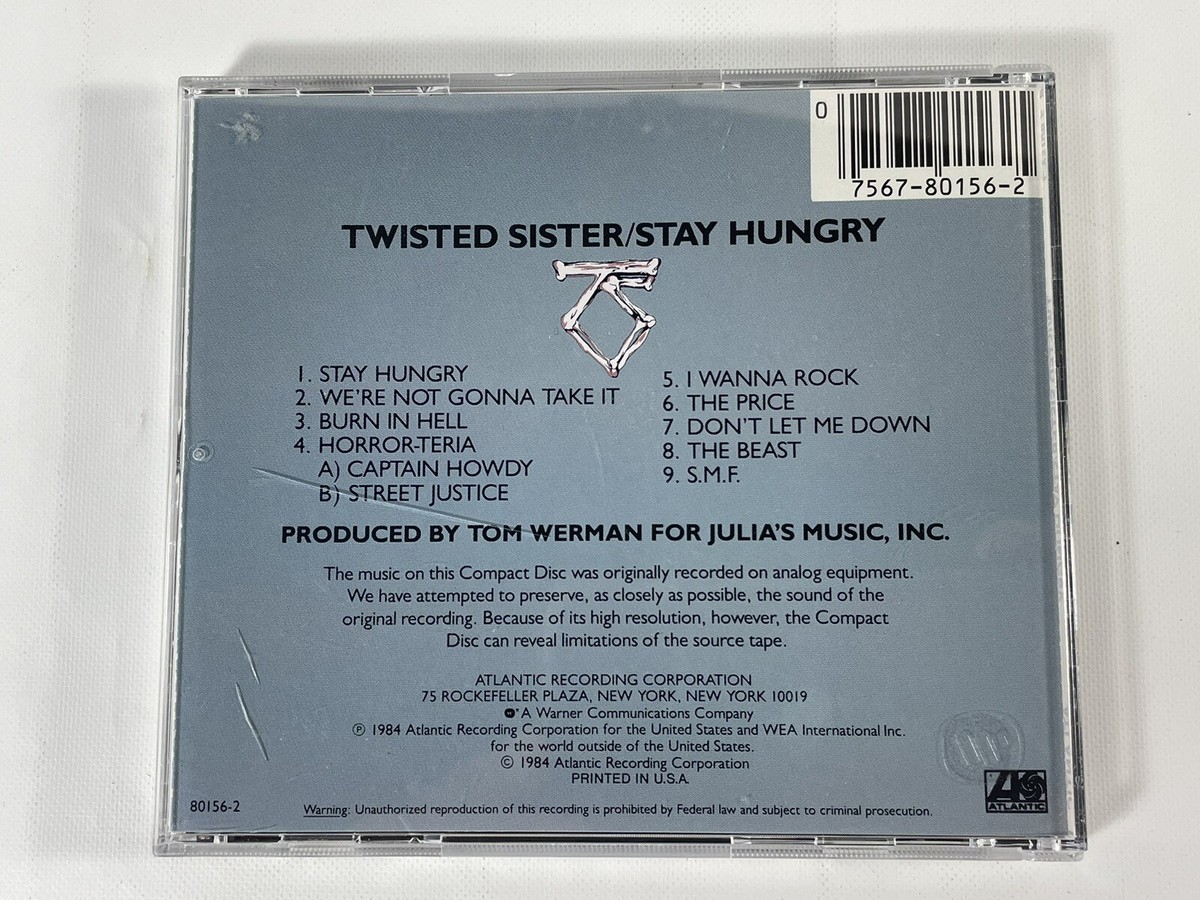Twisted Sister Stay Hungry CD ORIGINAL EARLY PRESS! Atlantic