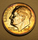 1996-D 10C Roosevelt Dime Album Toned Lot#514