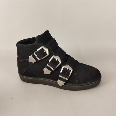 Moda in Pelle Damenstiefel Größe 3 marineblau Wildleder Reißverschluss hohe Turnschuhe