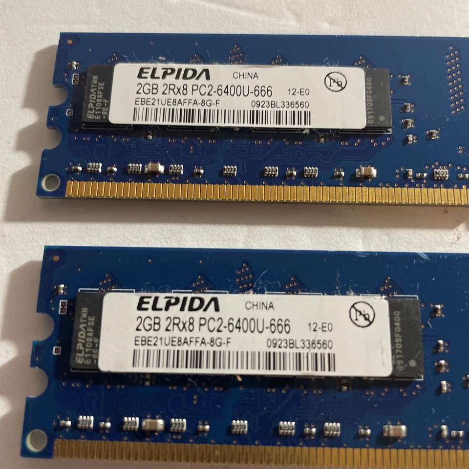 ELPIDA 4GB (2X2GB) 2Rx8 PC2- 6400s-666-12-E1 For Laptop PC - Image 2 of 3