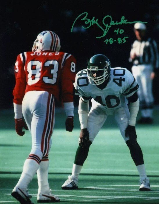 Bobby Jackson Signed New York Jets 8x10 Photo w/ 78-85 LSCM COA #1