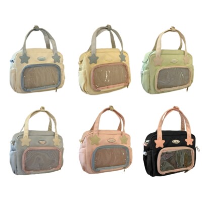 Harajuku Shoulder Bag for Girl Japanese Badge Backpack Clear Crossbody Bag