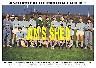 MANCHESTER CITY F.C.TEAM PRINT 1965 DOYLE/YOUNG/WOOD/OGLEY