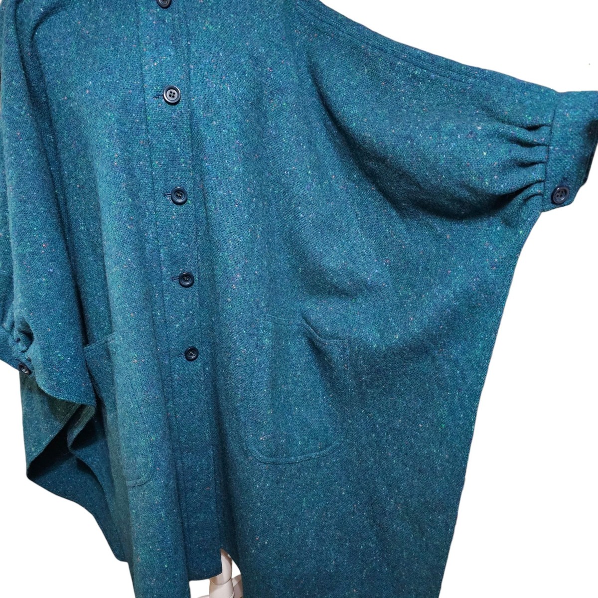 Jimmy Hourihan Pure Wool Donegal Tweed Walking Cape Ireland Green