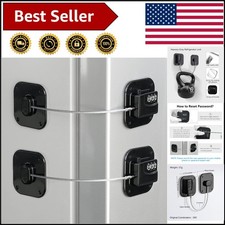 Heavy-Duty Refrigerator Lock Set - Combination Safety Locks for Cabinets, 2 Pack