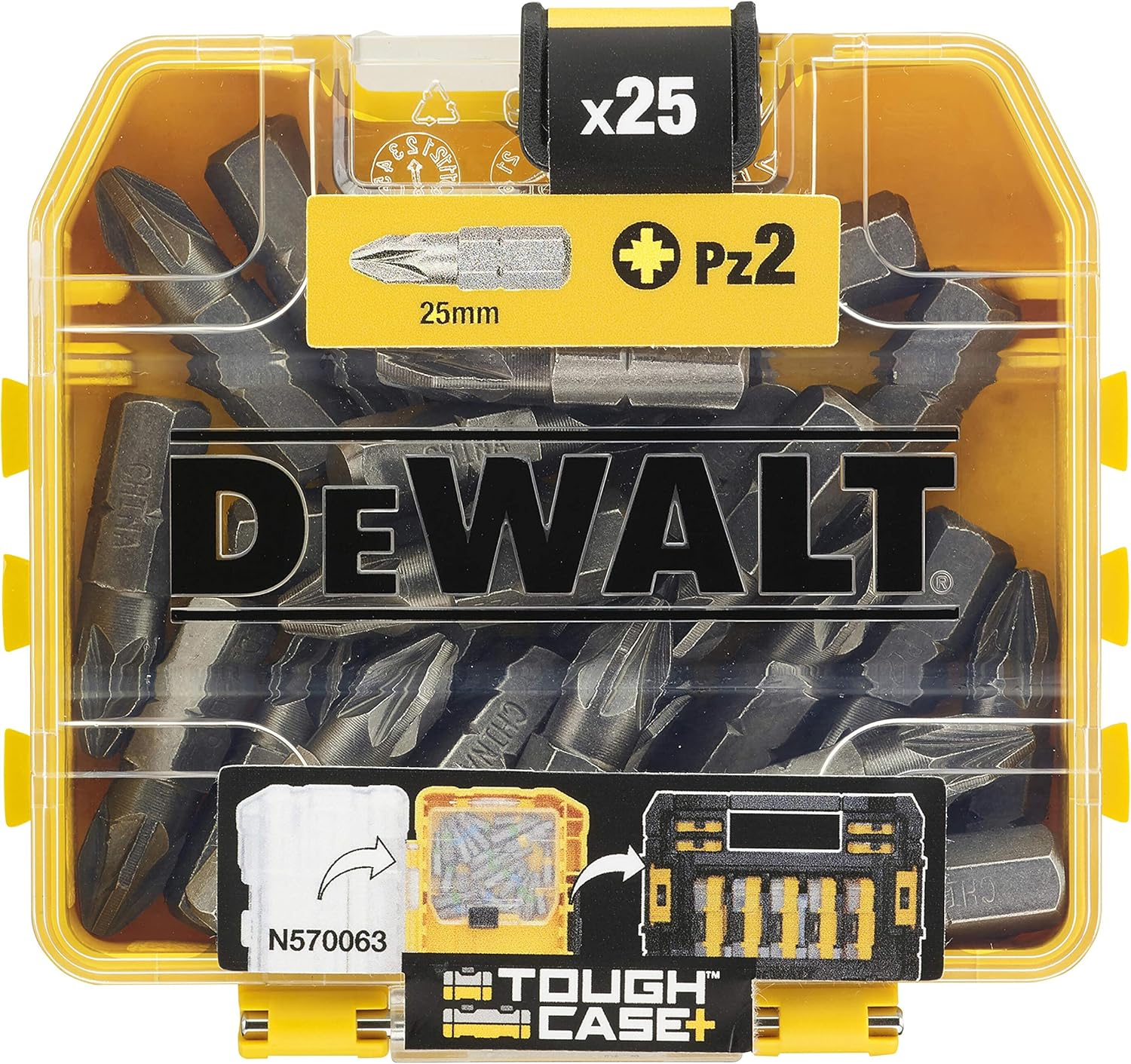 DEWALT Screwdriver PZ2 25 Piece Bit Set in Tic Tac Box, DT71521-QZ