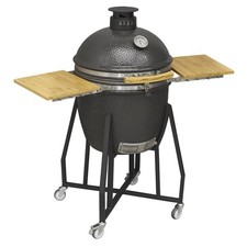 Image of Dellonda Deluxe 22"(56cm) Ceramic Kamado Style BBQ with Wheeled Stand