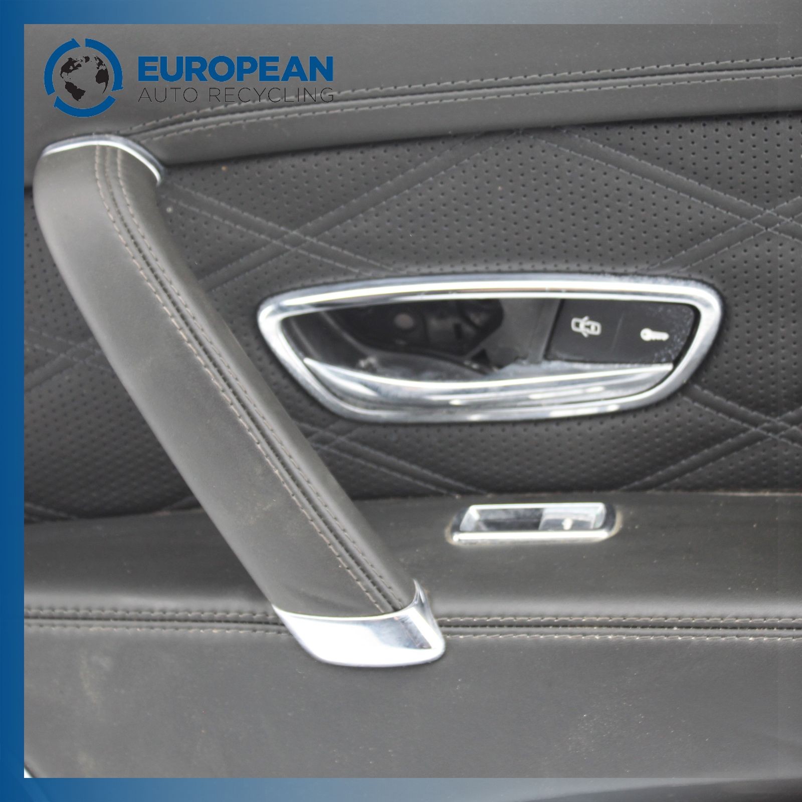 13-19 BENTLEY FLYING SPUR Right Passenger Side Black Front Door Trim Panel - OEM