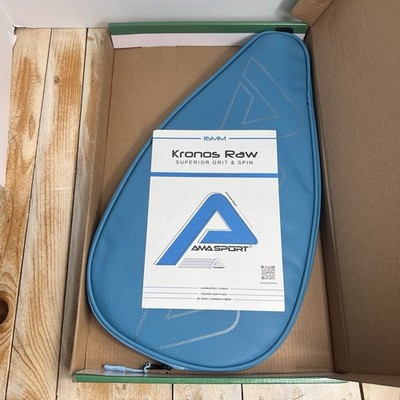 New AMA Sport Kronos Raw Carbon Fiber Pickleball Paddle Blue GR 16mm