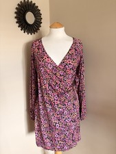 ASOS Design Maternity Floral Pink Wrap Dress Size UK 10