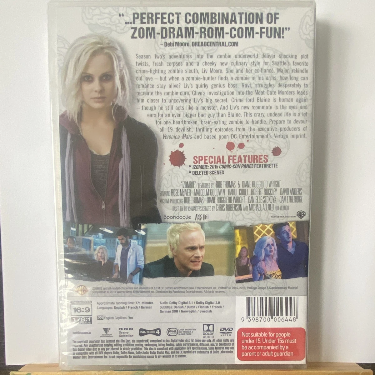 iZombie Complete Season 2 DVD 4-Disc MA15+ Region 4 NEW Sealed