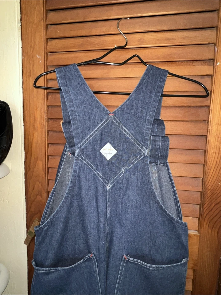 Mono babero carpintero vintage JCPenney Big Mac cuadrado azul bak hombre 38x30 Foto 4 de 4