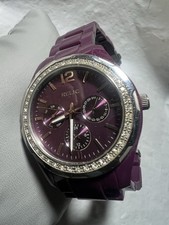 Relic By Fossil Purple Acetate,ZR15580,day/date,WR50, ceramic Design, ladies