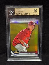 MIKE TROUT ANGELS 2012 TOPPS FINEST #78 GOLD REFRACTOR # 14/50 PRISTINE BGS 10