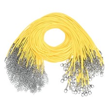 100 Pack 18" Waxed Necklace Cord, 1.5mm Bracelet Cord with Lobster Clasp Yellow