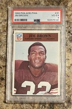 1966 Jim Brown Philadelphia #41 Cleveland Browns Graded PSA 4 VG-EX