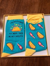 New in Box Sock Fun Taco socks, 2 pair, M 6-13 W 7-14