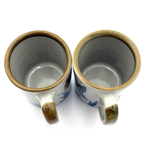 Set 2 Louisville Stoneware Mug Flying Ducks Cattails First National Bank - Picture 3 of 8