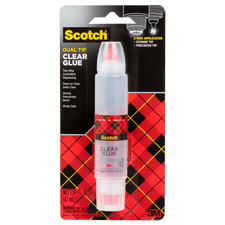 Scotch Dual Tip Clear Glue Photo Safe : 1.6 ounce Clear 