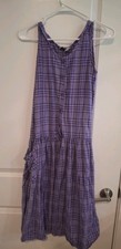 Vintage Plaid Dropwaist Dress Brand Razzle Size Small - 100 Cotton