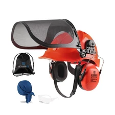6-in-1 Chainsaw Helmet with Mesh Face Shield and Hearing Protection Ear Muffs...