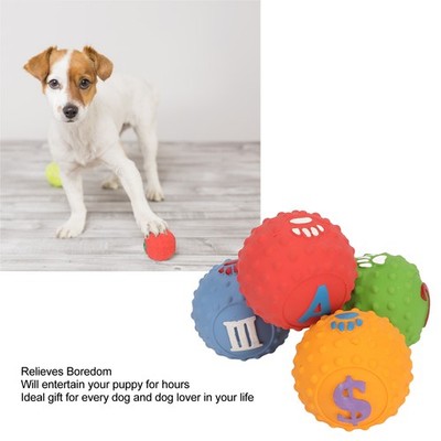 Latex Dog Ball Toy Squeaky Interactive Soft Puppy Chewing Fetching Toy With Fun
