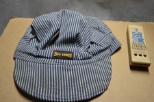 Vintage Youth Big Smith Denim-Striped Train Hat Union Made- USA Whistle E-