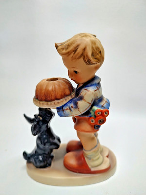 Vintage #9 Hummel Begging His Share Candle Holder Boy with Scotty Dog 5.25'' Tall