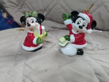 Set of Vtg. Schmid Disney Mickey & Minnie Mouse Christmas Ornaments