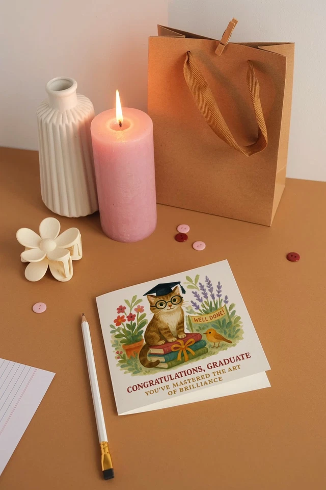 Cat Congratulations - Graduation Card Personalised card - Son Sister Daughter - Image 4 of 4