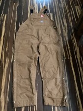 Carhartt R41 Duck Zip-to-Thigh Bib Men's Insulated Overalls , Sz 2 XL ,Loose Fit