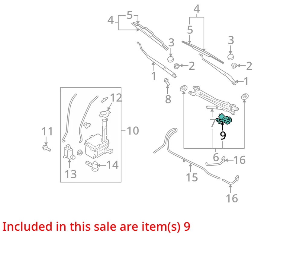 Двигатель стеклоочистителя переднего лобового стекла 2007 Kia Rondo от оригинального производителя 92 000 миль - LKQ350011210 - Изображение 4 из 4