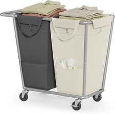 Laundry Basket with Wheels, 2-Section Laundry Sorter, 50.2 Gallons (190 L)
