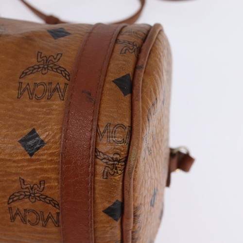 MCM Logogram Vicetos Shoulder Bag PVC Leather Brown Auth gh801 - Picture 16 of 19