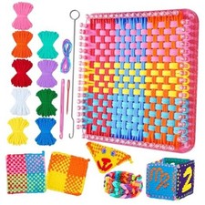 Upgraded Weaving Loom Kit Toys for Kids  Adults - DIY Arts  Crafts - Pink