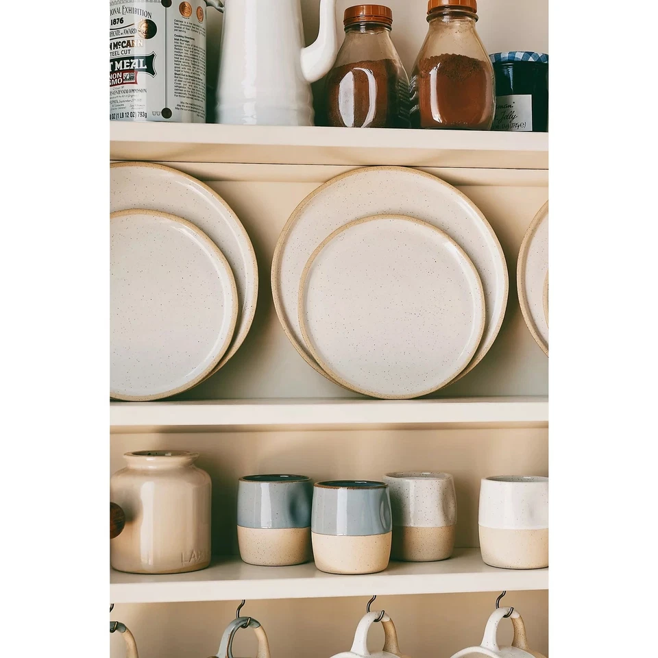 Juego de 4 platos de ensalada de gres Anthropologie - garaje esmaltado río moteado 8 pulgadas Foto 3 de 4