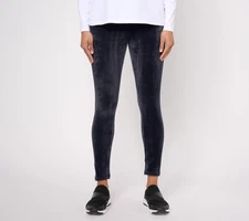 Cuddl Duds Women's Pants Sz XL Double h Velour Leggings Green A293100