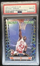 1992-93 Topps Stadium Club Michael Jordan Beam Team Members Only #1 Bulls PSA 8
