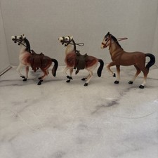 RETRO HONG KONG Hard Plastic Horses - Set of 3 Vintage Toy Figures