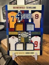 2025 LEAF TRINITY 4SPORT Game Used Jersey Ted Williams Gordie Howe +2 #/15