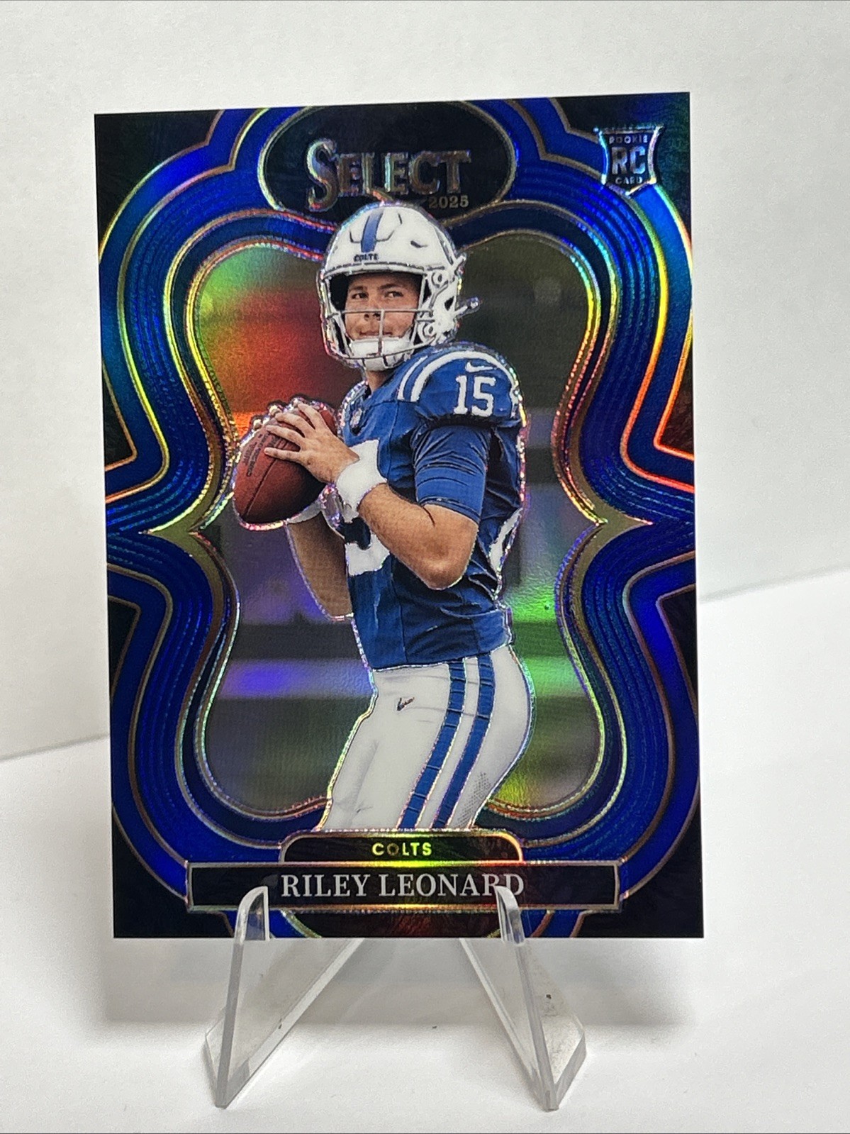 Riley Leonard 2025 Panini Select Suite Level Blue Prizm RC 88/99 #333 Colts