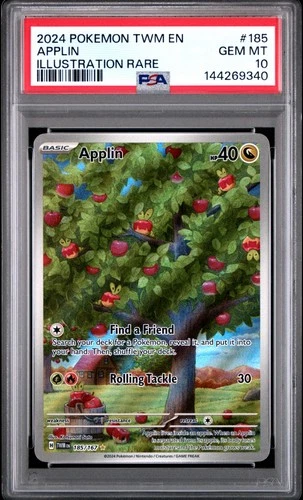 PSA 10 2024 POKEMON TCG APPLIN ILLUSTRATION RARE TWM EN-TWILIGHT MASQUERADE #185