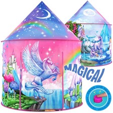 Unicorn Sparkle Play Tent with Magical Sounds - Pop Up Tent for Girls - Ind