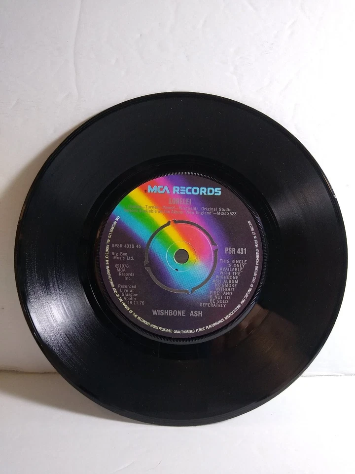 Wishbone Ash -  Lorelei 7" Vinyl Single 1977 MCA Rock 45 RPM UK Import + Sleeve - Image 4 of 4