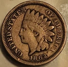 1862 1C Indian Head Penny Cent! Great Condition! Nice Coin!