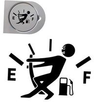 Car Fuel Tank Sticker, Funny Gas Tank Decal, Reflective Fuel Gauge Empty black